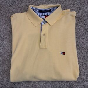 Tommy Hilfiger Men's Polo in Soft Yellow, size L, cotton